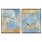 Stupell Industries Light Blue Pastel Gold 2 pc Framed Giclee Wall Art Set Design by Victoria Barnes